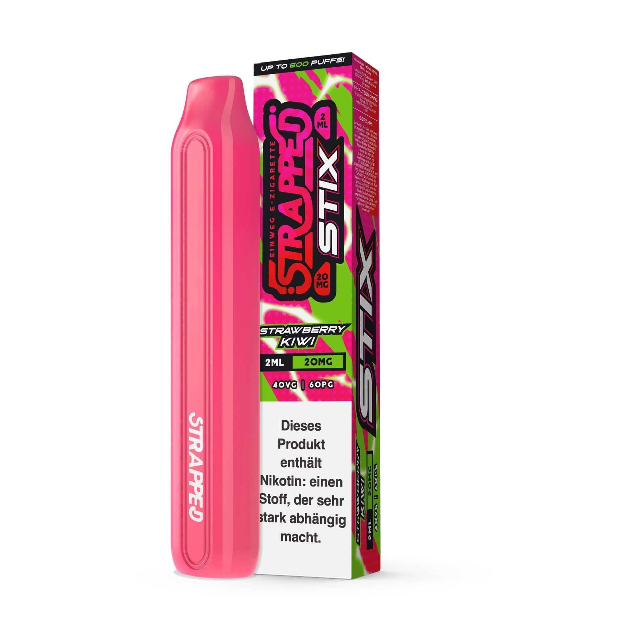Strapped STIX - Einweg E - Zigarette - Strawberry Kiwi - 20 mg/ml - Haus des Dampfes