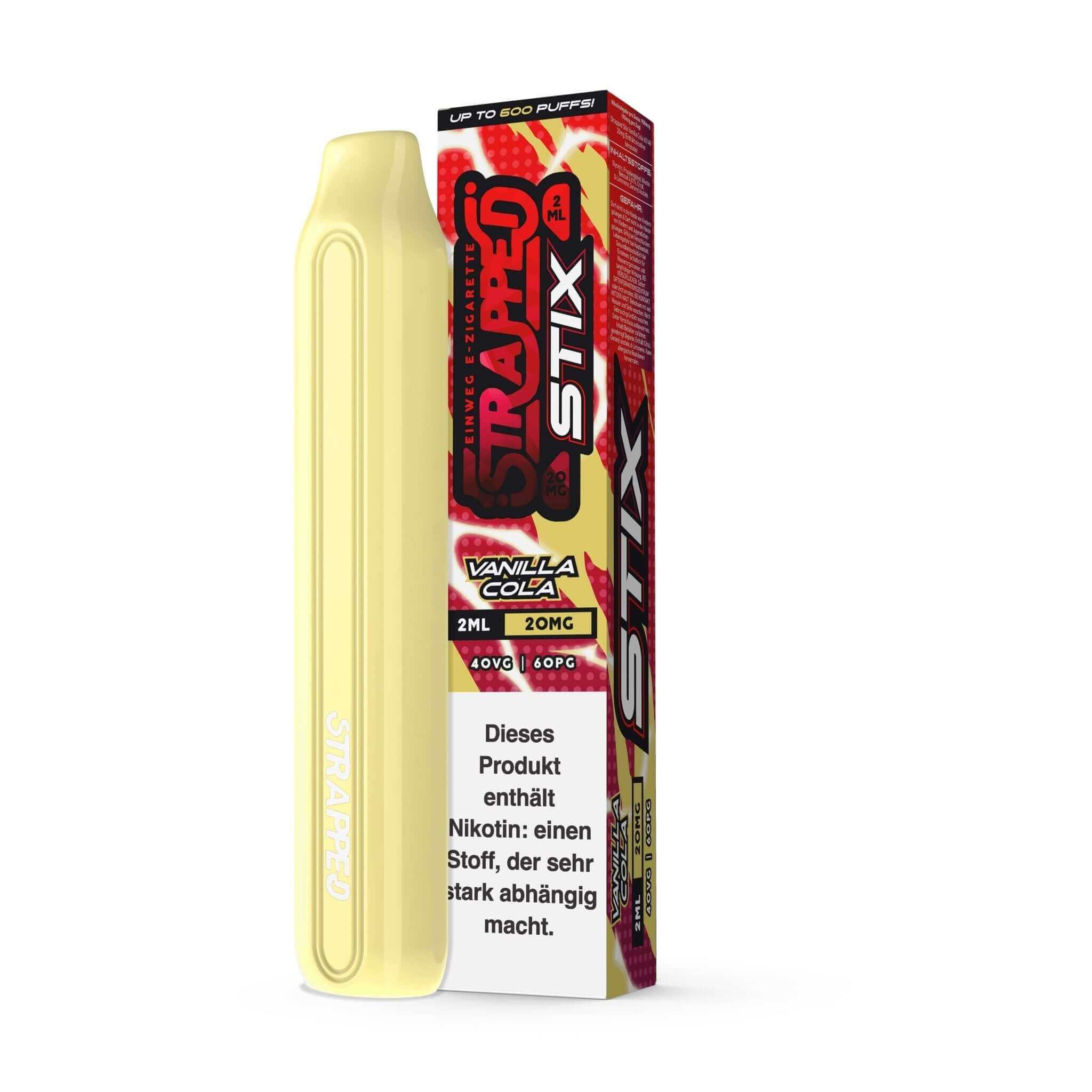 Strapped STIX - Einweg E - Zigarette - Vanilla Cola - 20 mg/ml - Haus des Dampfes