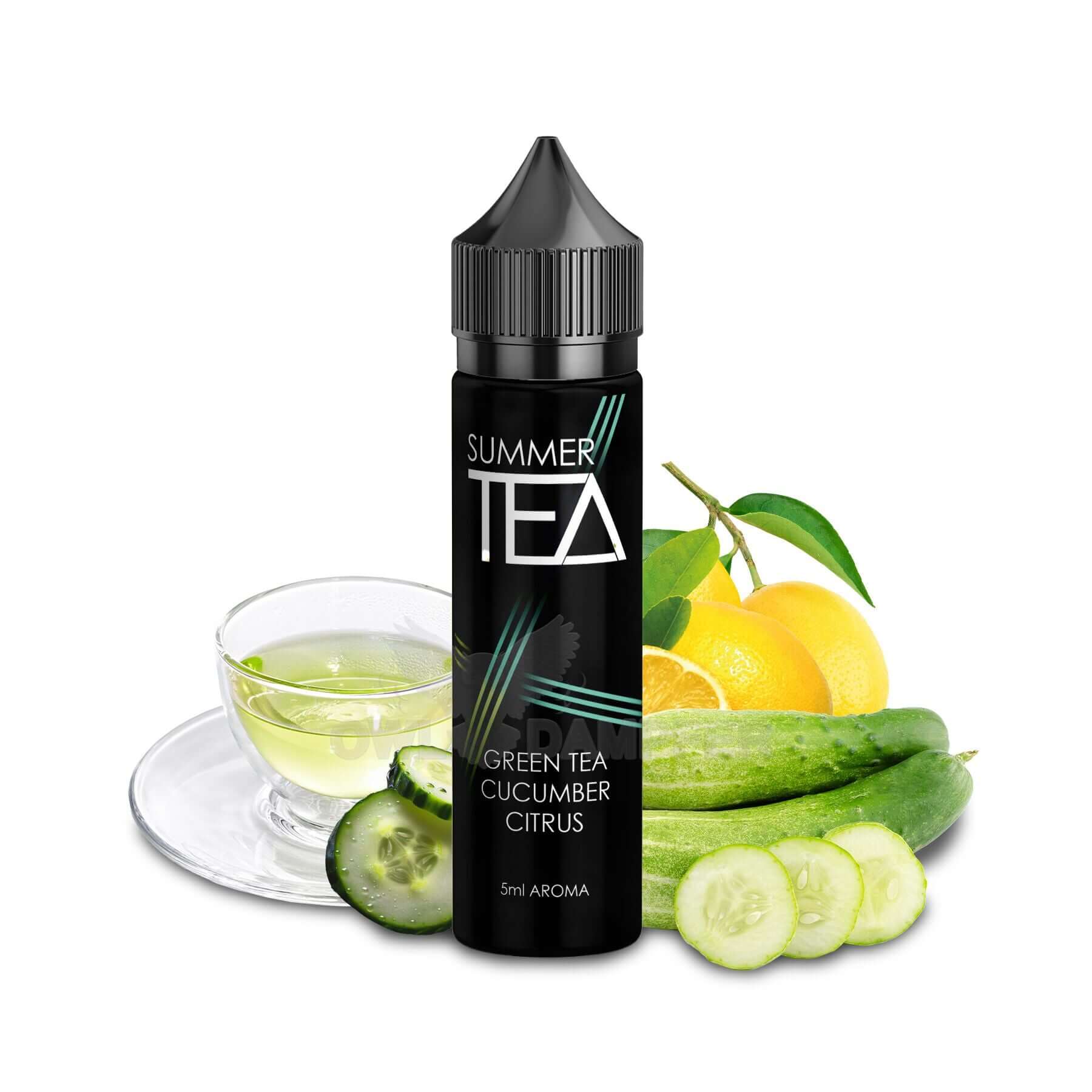 Summer Tea Longfill bottle with green tea, cucumber, and citrus flavors, ideal for refreshing summer moments.