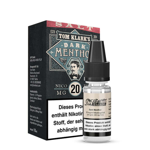 TOM KLARK'S Dark Menthol 10ml Nicotinsalz Liquid with menthol flavor and nicotine 20mg/ml packaging