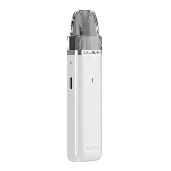 Uwell Caliburn G3 Lite Pod Kit in white, ideal for beginners and experienced vapers, offering MTL and RDL options.