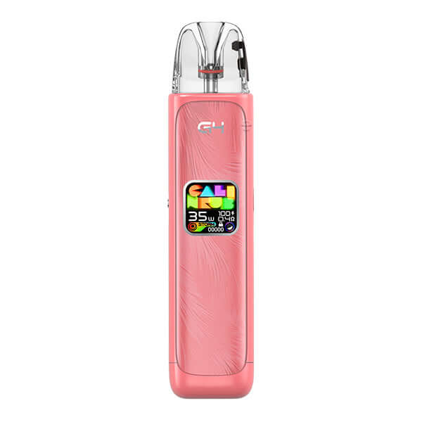 Uwell Caliburn G4 Mini Pod Kit in pink, compact design with 35 watts power and vibrant LED display.