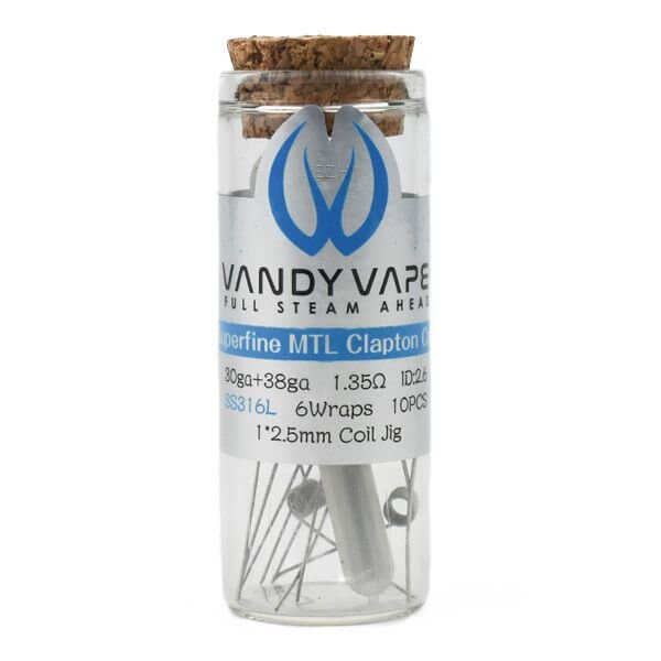 Vandy Vape - Prebuilt SS316L Superfine MTL Fused Clapton Coil - 1.35 Ohm - P9 - Haus des Dampfes