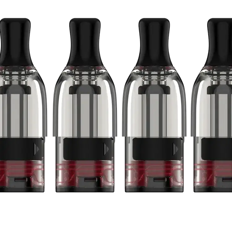 Vaporesso ECO One Mesh Pods in a 4-pack with clear design and black drip tips for MTL vaping.