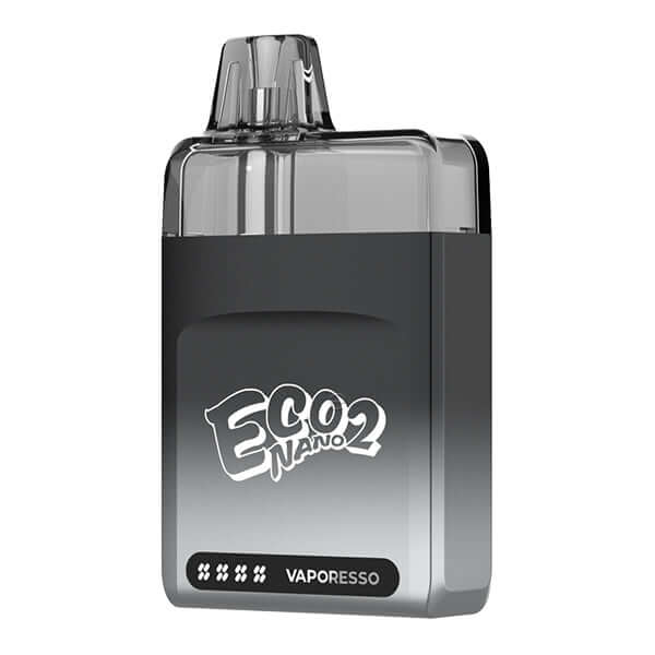 Vaporesso Eco Nano 2 Pod Kit in sleek black design, compact and lightweight for optimal vaping experience.