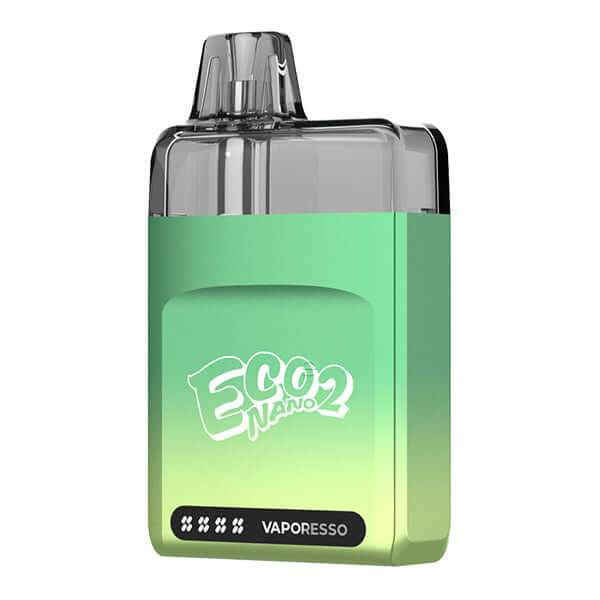 Vaporesso Eco Nano 2 Pod Kit in green gradient design, compact vaping device for maximum vapor enjoyment.