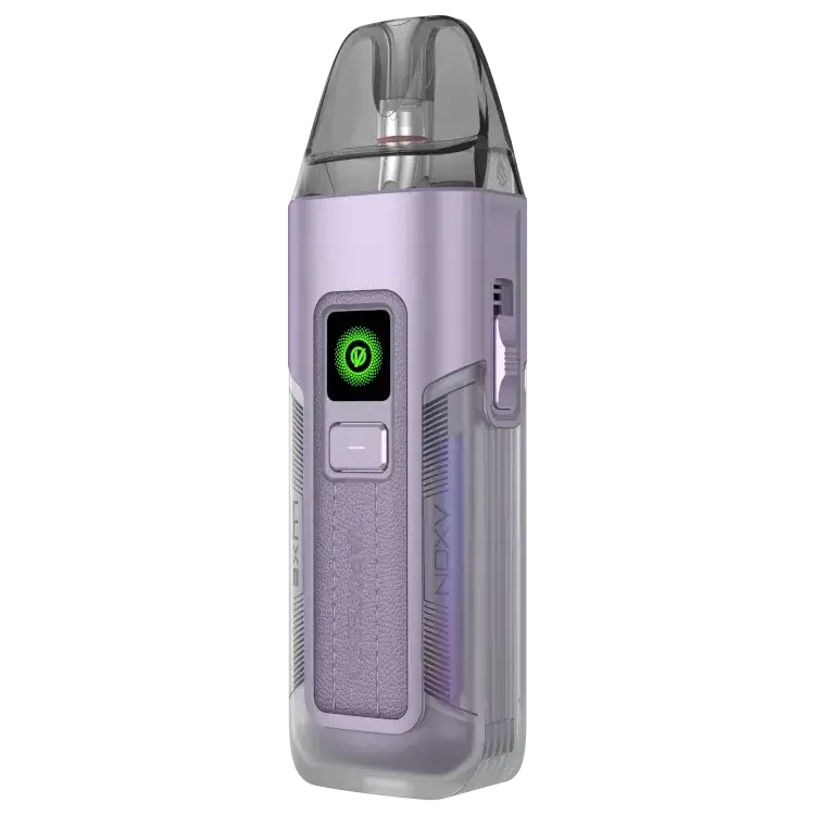 Vaporesso LUXE X2 E-Zigaretten-Set in lila, kompakt Design mit LED-Anzeige und 2000 mAh Akku.