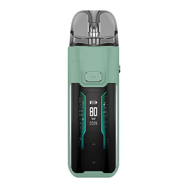 Vaporesso LUXE X Pro E-Zigarette Kit in mint green with digital display and customizable features.