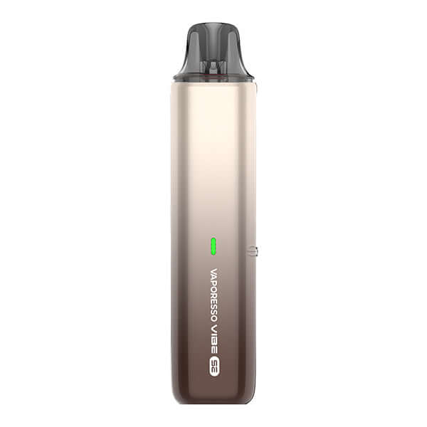 Vaporesso Vibe SE E-Zigaretten Set in elegant Bronze, kompakt und leistungsstark für Dampfer.