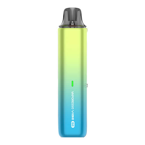Vaporesso Vibe SE E-Zigaretten Set in gradient green and blue design, showcasing compact and powerful vaping technology.