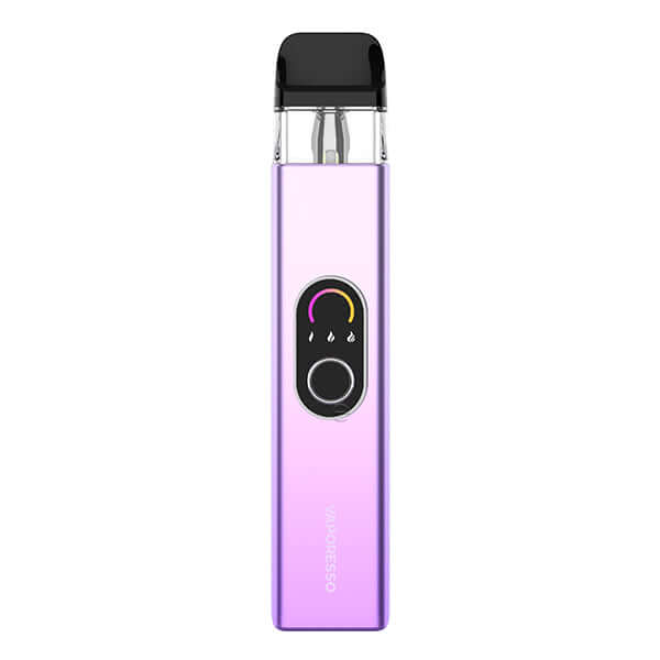 Vaporesso XROS 4 E-Zigarette in stylish purple color with PULSE Mode and USB Type-C charging.