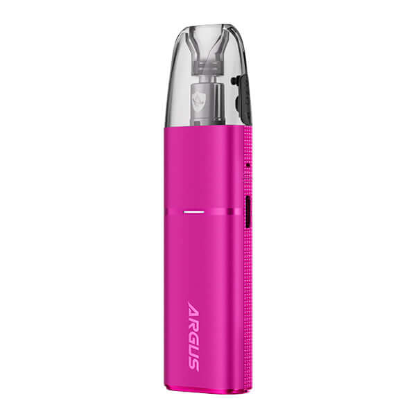 Voopoo Argus G3 Mini Pod Kit in pink, compact design for portable vaping, featuring sleek finish and ergonomic shape.