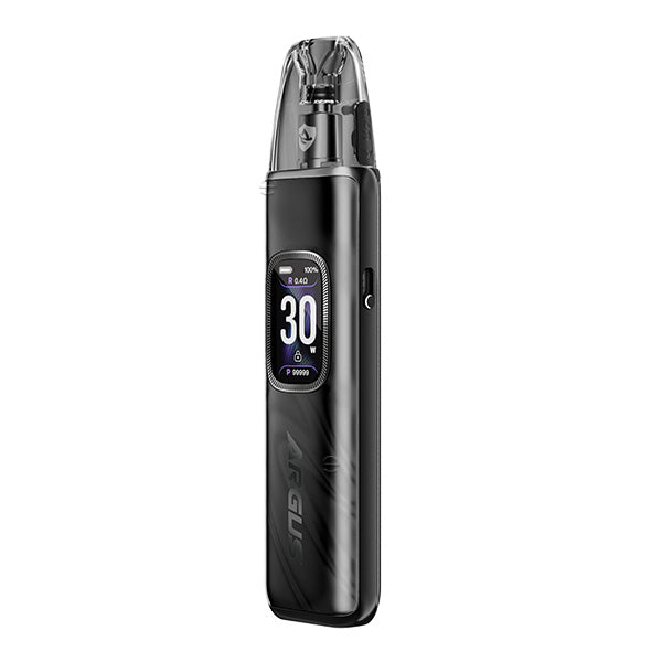 Voopoo Argus G3 Pod Kit in sleek black design with digital display and compact size for vaping on the go.