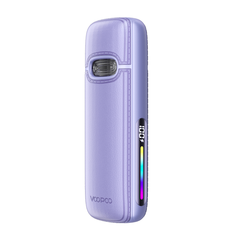 VooPoo VMATE E2 E-Zigarette in lavender color with LED display and sleek design.