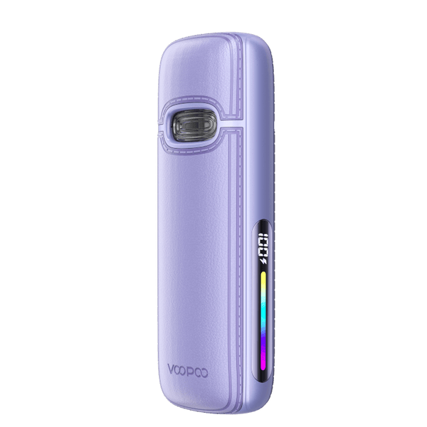 VooPoo VMATE E2 E-Zigarette in lavender color with LED display and sleek design.