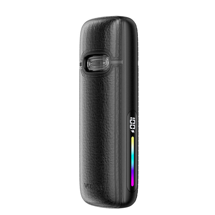 VooPoo VMATE E2 E-Zigarette in black with LED display for adjustable power settings.