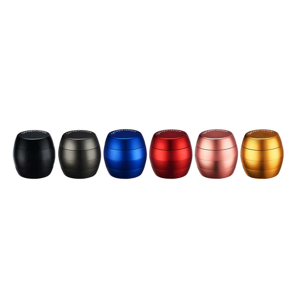 Champ High Egg Aluminium Grinder in various colors, featuring a 4-part design and 40mm diameter.