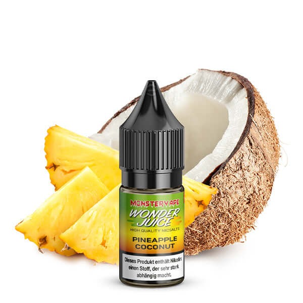 WONDERJUICE - Pineapple Coconut Nikotinsalz Liquid 10 ml – Liquid Flasche Produktfoto