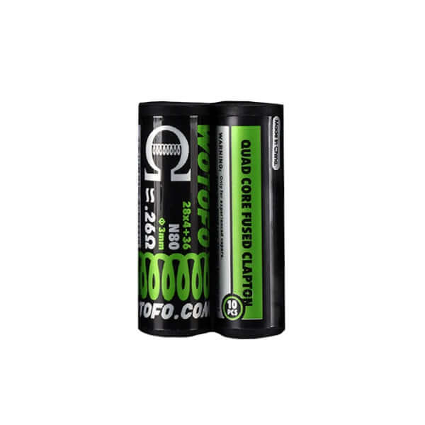 Wotofo Prebuilt x 10 Ni80 Quad Core Fused Clapton Coils for intense vaping experience