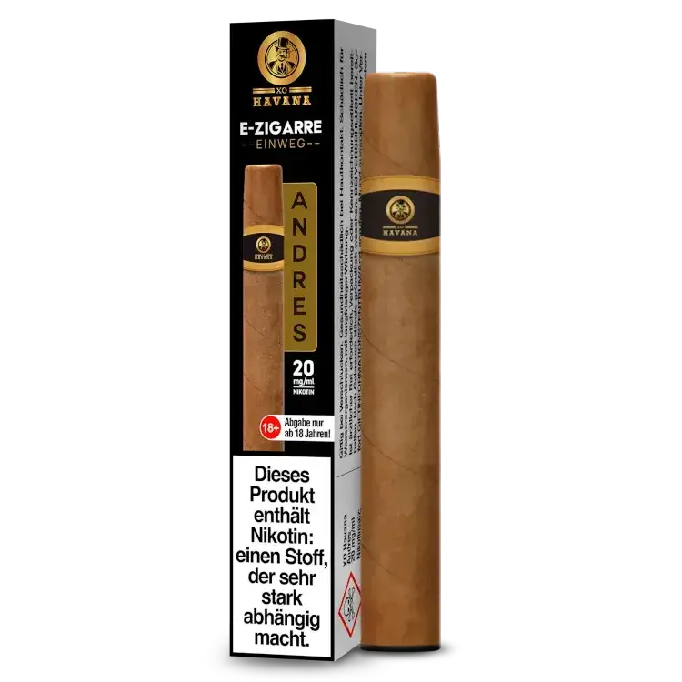 XO HAVANA Einweg E-Zigarette im Zigarren-Design, 20 mg Nikotin, stilvoller Cigar Vape.
