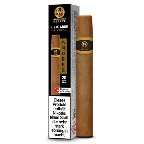 XO HAVANA Einweg E-Zigarette im Zigarren-Design, 20 mg Nikotin, stilvoller Cigar Vape.