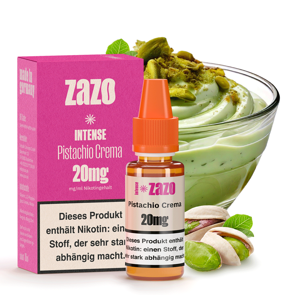 ZAZO - INTENSE Pistachio Crema Nikotinsalz Liquid – Liquid Flasche Produktfoto